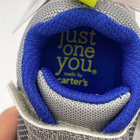 NWT Carter's Just One You Baby Boys' Trainee Gray & Blue Sneakers Size 3 - Picture 3 of 11